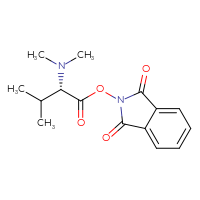 Chemical structure of 1,3-dioxo-2,3-dihydro-1H-isoindol-2-yl (2S)-2-(dimethylamino)-3-methylbutanoate - CSSB00116211914