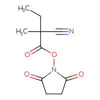 Chemical structure of 2,5-dioxopyrrolidin-1-yl 2-cyano-2-methylbutanoate - CSSB17484214128