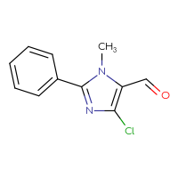 Chemical structure of 4-chloro-1-methyl-2-phenyl-1H-imidazole-5-carbaldehyde - CSSB00011093770