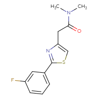 Chemical structure of 2-[2-(3-fluorophenyl)-1,3-thiazol-4-yl]-N,N-dimethylacetamide - CSSB02004807277