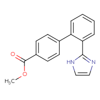 Chemical structure of methyl 2'-(1H-imidazol-2-yl)-[1,1'-biphenyl]-4-carboxylate - CSSB06581005898