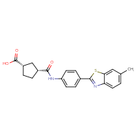 Chemical structure of (1S,3R)-3-{[4-(6-methyl-1,3-benzothiazol-2-yl)phenyl]carbamoyl}cyclopentane-1-carboxylic acid - CSSB06256079118