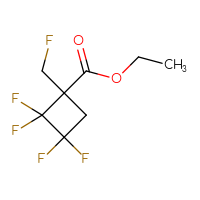 Chemical structure of ethyl 2,2,3,3-tetrafluoro-1-(fluoromethyl)cyclobutane-1-carboxylate - CSSB15014652827