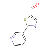 Chemical structure of 2-(pyridin-3-yl)-1,3-thiazole-5-carbaldehyde - CSSB00000685279