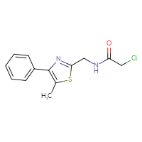 Chemical structure of 2-chloro-N-[(5-methyl-4-phenyl-1,3-thiazol-2-yl)methyl]acetamide - CSSB01460609498
