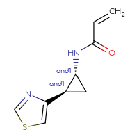 Chemical structure of rac-N-[(1R,2R)-2-(1,3-thiazol-4-yl)cyclopropyl]prop-2-enamide - CSSB21332080003