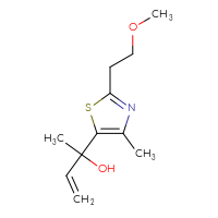 Chemical structure of 2-[2-(2-methoxyethyl)-4-methyl-1,3-thiazol-5-yl]but-3-en-2-ol - CSSB06802722187