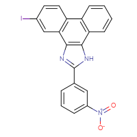 Chemical structure of 5-iodo-2-(3-nitrophenyl)-1H-phenanthro[9,10-d]imidazole - CSSB00121712364