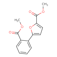 Chemical structure of methyl 5-[2-(methoxycarbonyl)phenyl]furan-2-carboxylate - CSSB00103164255
