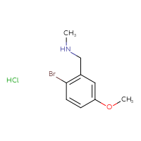 Chemical structure of [(2-bromo-5-methoxyphenyl)methyl](methyl)amine hydrochloride - CSSB06638131374