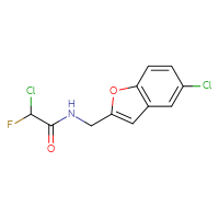 Chemical structure of 2-chloro-N-[(5-chloro-1-benzofuran-2-yl)methyl]-2-fluoroacetamide - CSSB21332116575