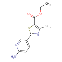 Chemical structure of ethyl 2-(6-aminopyridin-3-yl)-4-methyl-1,3-thiazole-5-carboxylate - CSSB02169491189