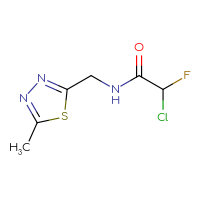 Chemical structure of 2-chloro-2-fluoro-N-[(5-methyl-1,3,4-thiadiazol-2-yl)methyl]acetamide - CSSB09895462929