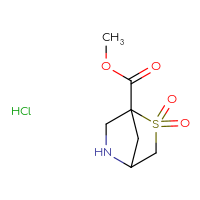 Chemical structure of methyl 2,2-dioxo-2λ⁶-thia-5-azabicyclo[2.2.1]heptane-1-carboxylate hydrochloride - CSSB21189755597