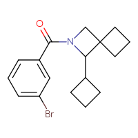 Chemical structure of 2-(3-bromobenzoyl)-1-cyclobutyl-2-azaspiro[3.3]heptane - CSSB17437627715