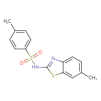 Chemical structure of 4-methyl-N-(6-methyl-1,3-benzothiazol-2-yl)benzene-1-sulfonamide - CSSB00026449680
