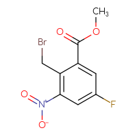 Chemical structure of methyl 2-(bromomethyl)-5-fluoro-3-nitrobenzoate - CSSB00010882991