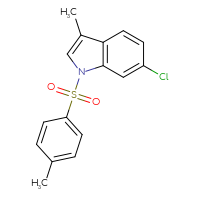 Chemical structure of 6-chloro-3-methyl-1-(4-methylbenzenesulfonyl)-1H-indole - CSSB21332060930