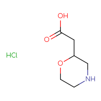 Chemical structure of 2-(morpholin-2-yl)acetic acid hydrochloride - CSSS00015183369