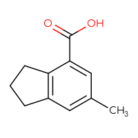Chemical structure of 6-methyl-2,3-dihydro-1H-indene-4-carboxylic acid - CSSB00009913214