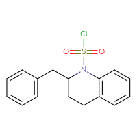Chemical structure of 2-benzyl-1,2,3,4-tetrahydroquinoline-1-sulfonyl chloride - CSSB21224773177