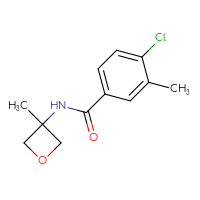 Chemical structure of 4-chloro-3-methyl-N-(3-methyloxetan-3-yl)benzamide - CSSB00099536588