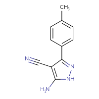 Chemical structure of 5-amino-3-(4-methylphenyl)-1H-pyrazole-4-carbonitrile - CSSB00009963654