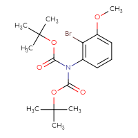 Chemical structure of tert-butyl N-(2-bromo-3-methoxyphenyl)-N-[(tert-butoxy)carbonyl]carbamate - CSSB00015930400