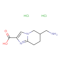 Chemical structure of 6-(aminomethyl)-5H,6H,7H,8H-imidazo[1,2-a]pyridine-2-carboxylic acid dihydrochloride - CSSB03437231764