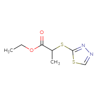Chemical structure of ethyl 2-(1,3,4-thiadiazol-2-ylsulfanyl)propanoate - CSSB00011330077
