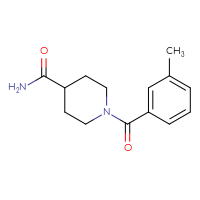 Chemical structure of 1-(3-methylbenzoyl)piperidine-4-carboxamide - CSSB00046241085