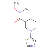 Chemical structure of N-methoxy-N-methyl-1-(1,3-thiazol-5-yl)piperidine-3-carboxamide - CSSB15033579840