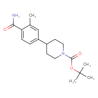 Chemical structure of tert-butyl 4-(4-carbamoyl-3-methylphenyl)piperidine-1-carboxylate - CSSB00132307597