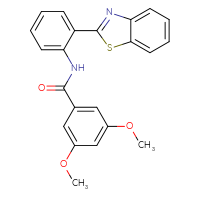 Chemical structure of N-[2-(1,3-benzothiazol-2-yl)phenyl]-3,5-dimethoxybenzamide - CSSB00027995560