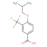Chemical structure of 4-(2-methylpropoxy)-3-(trifluoromethyl)benzoic acid - CSSB00008090143