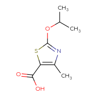 Chemical structure of 4-methyl-2-(propan-2-yloxy)-1,3-thiazole-5-carboxylic acid - CSSB00010365513