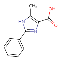 Chemical structure of 5-methyl-2-phenyl-1H-imidazole-4-carboxylic acid - CSSB00000746618