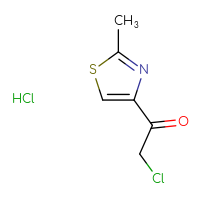 Chemical structure of 2-chloro-1-(2-methyl-1,3-thiazol-4-yl)ethan-1-one hydrochloride - CSSB21189751244
