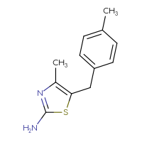 Chemical structure of 4-methyl-5-[(4-methylphenyl)methyl]-1,3-thiazol-2-amine - CSSB00000704518