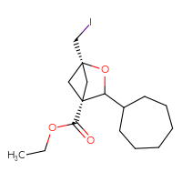 Chemical structure of ethyl (1r,4r)-3-cycloheptyl-1-(iodomethyl)-2-oxabicyclo[2.1.1]hexane-4-carboxylate - CSSB14813058635