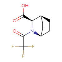 Chemical structure of (1S,3R,4s)-2-(2,2,2-trifluoroacetyl)-2-azabicyclo[2.2.2]octane-3-carboxylic acid - CSSB14924466202