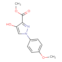 Chemical structure of methyl 4-hydroxy-1-(4-methoxyphenyl)-1H-pyrazole-3-carboxylate - CSSB00103756084