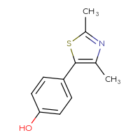 Chemical structure of 4-(2,4-dimethyl-1,3-thiazol-5-yl)phenol - CSSB00011006647