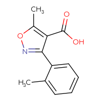 Chemical structure of 5-methyl-3-(2-methylphenyl)-1,2-oxazole-4-carboxylic acid - CSSB00000723689