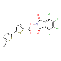 Chemical structure of 4,5,6,7-tetrachloro-1,3-dioxo-2,3-dihydro-1H-isoindol-2-yl 5'-methyl-[2,2'-bithiophene]-5-carboxylate - CSSB20270488242