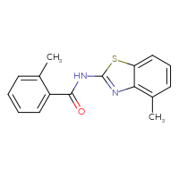 Chemical structure of 2-methyl-N-(4-methyl-1,3-benzothiazol-2-yl)benzamide - CSSB00026365887