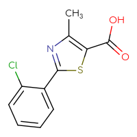 Chemical structure of 2-(2-chlorophenyl)-4-methyl-1,3-thiazole-5-carboxylic acid - CSSB00000747986