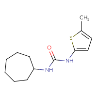 Chemical structure of 1-cycloheptyl-3-(5-methylthiophen-2-yl)urea - CSSB01998039552