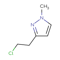 Chemical structure of 3-(2-chloroethyl)-1-methyl-1H-pyrazole - CSSB00013954235