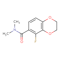 Chemical structure of 5-fluoro-N,N-dimethyl-2,3-dihydro-1,4-benzodioxine-6-carboxamide - CSSB15027527202
